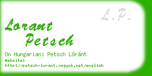 lorant petsch business card