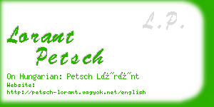 lorant petsch business card